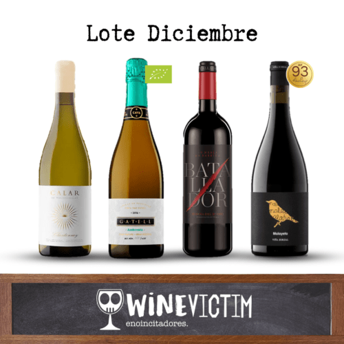 CALAR CHARDONNAY 2023 - Campo de Calatrava CAVA GATELL AMBROSÍA - D.O. Cava BATALLADOR 2022 - D.O. Ribera del Duero MALAYETO 2023 - D.O. Navarra Lote diciembre 2025 de winevictim